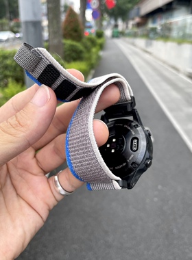 卡客适用佳明手表Fenix5表带7pro软绒布6x魔术贴野径泰铁时飞耐时