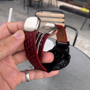 卡客风暴 圆滑磁吸扣适用佳明Fenix8手表表带7pro疯马皮5x泰铁时6