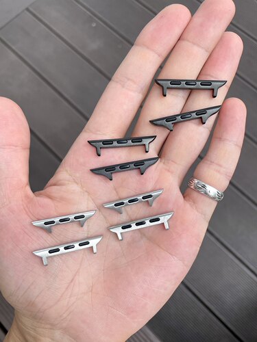 卡客适用苹果手表iwatch钛合金连接器22mm表带配件接头金属不锈钢