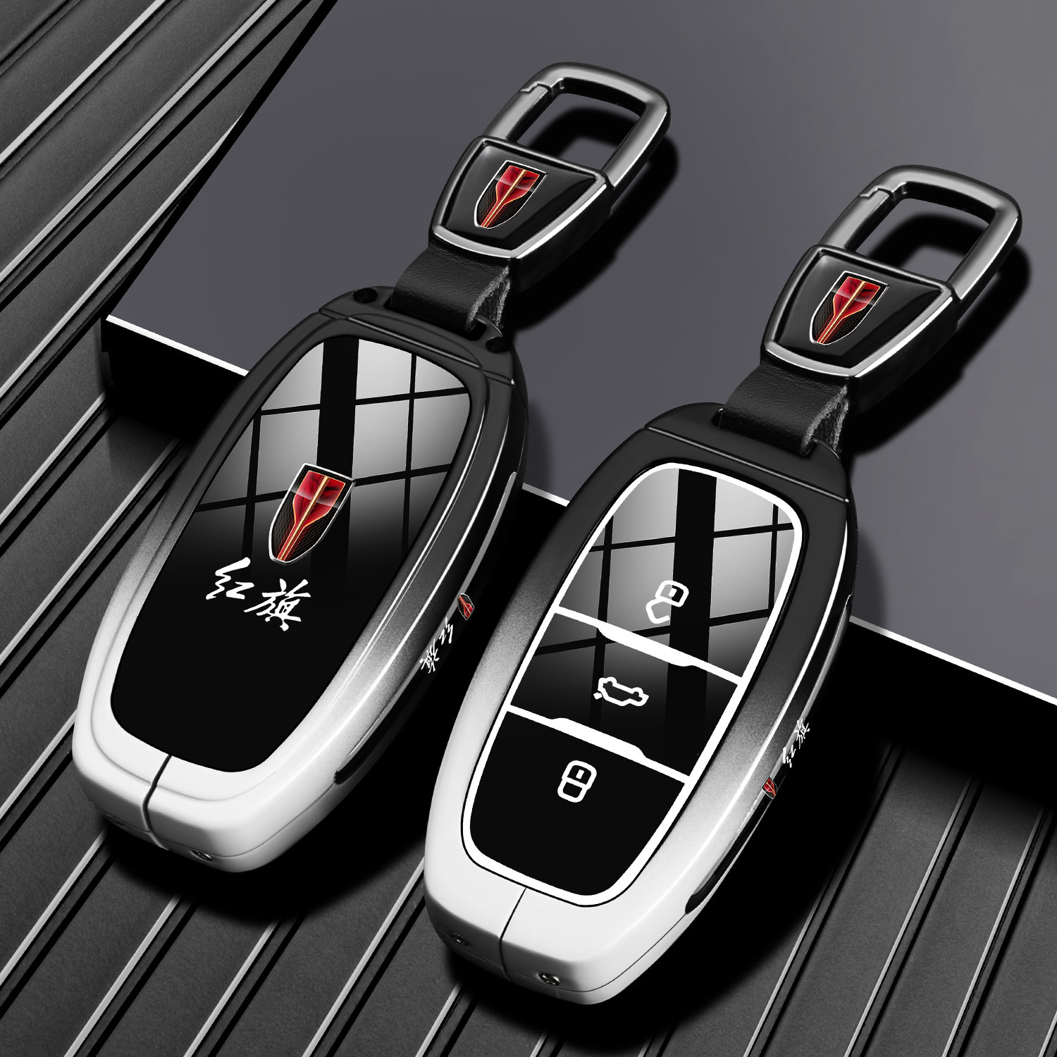 2024新款红旗E-QM5专用钥匙套23/24款eqm5出行版plus车金属壳扣男