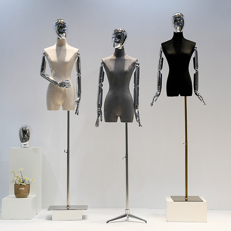 韩版高档服装店模特道具女麂皮绒