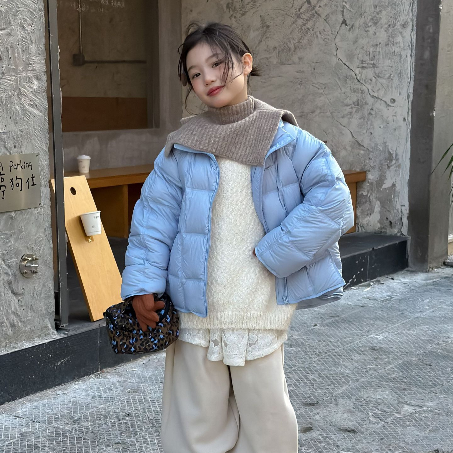 花与寻童装女童羽绒服2025冬款加厚白鸭绒泡芙羽绒服儿童保暖潮童