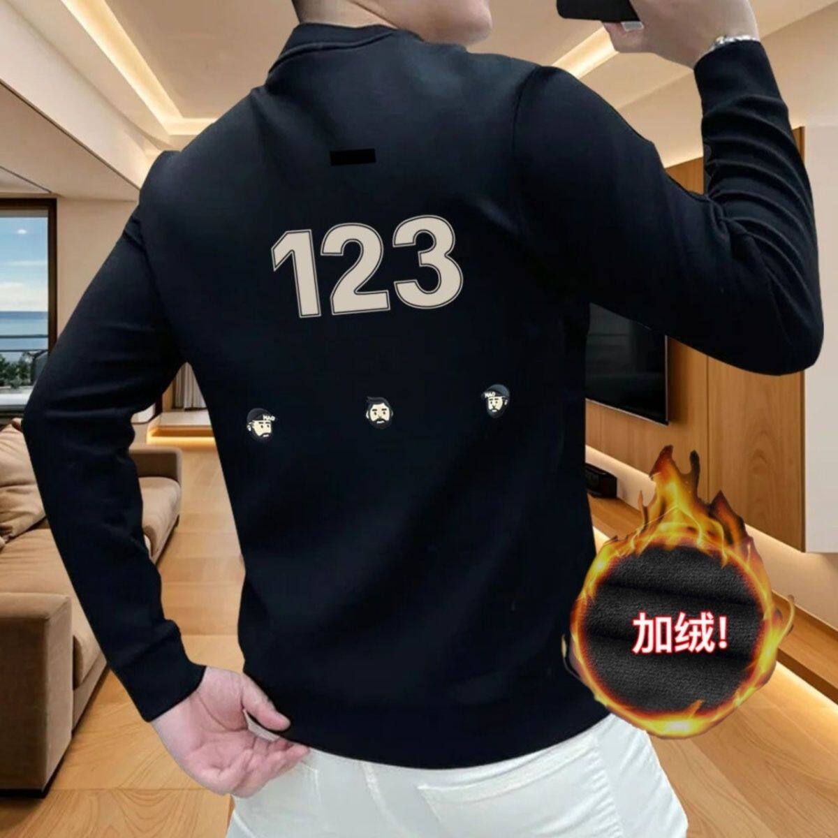 美式复古小人头印花长袖卫衣男士新款秋冬季宽松圆领潮牌打底上衣