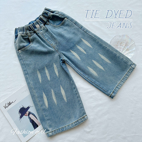 秋季儿童时尚韩版宽松直筒牛仔裤