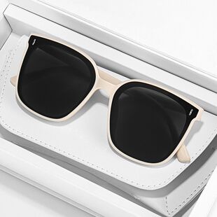 墨镜女高级感夏防晒大脸显瘦防紫外线太阳镜男2023年新款白框眼镜