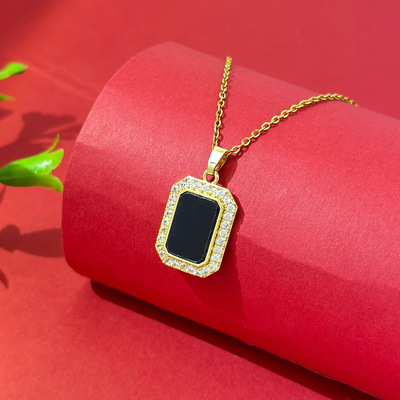 黑牌项链炫小虫金属锁骨链女