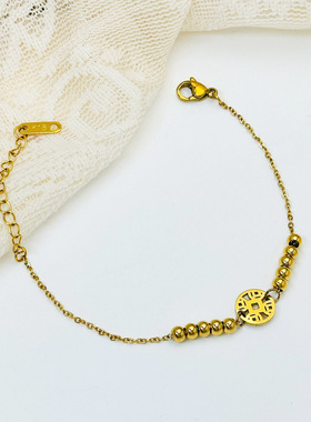 福字手链ins钛钢设计感女