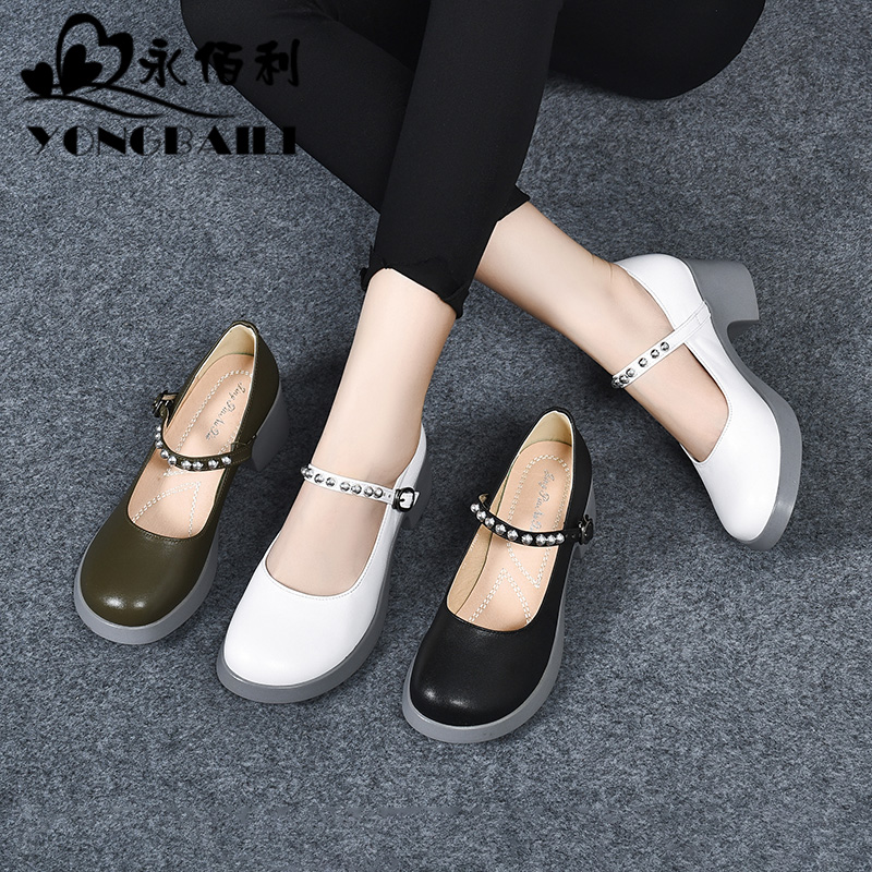 玛丽女鞋新款夏季粗跟