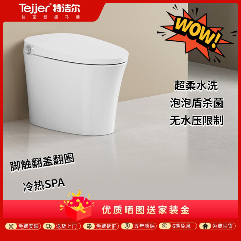 带水箱双水路一体式智能马桶