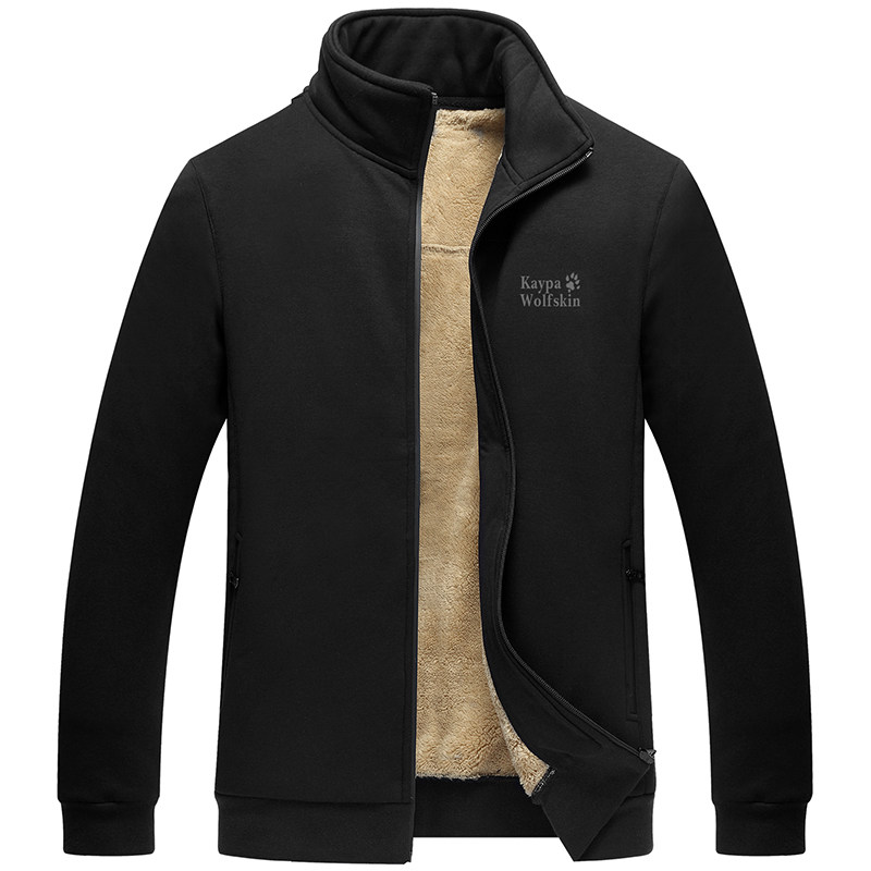 두꺼운 벨벳 양털 재킷 남성 양털 운동복 후드 중년 및 노인 아빠 솜 패딩 재킷 겨울