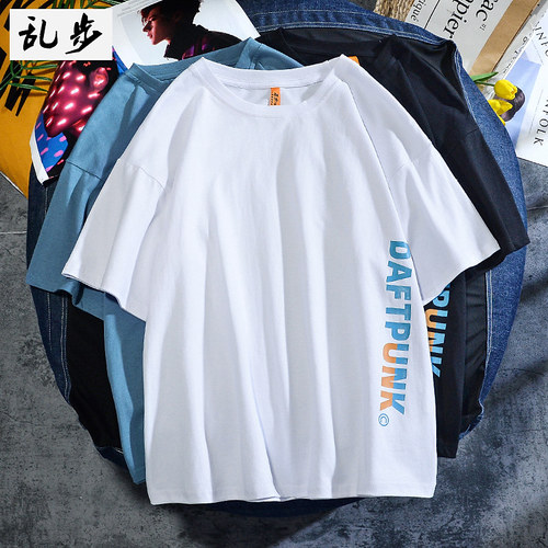 拼色字母短袖衣服青少年休闲