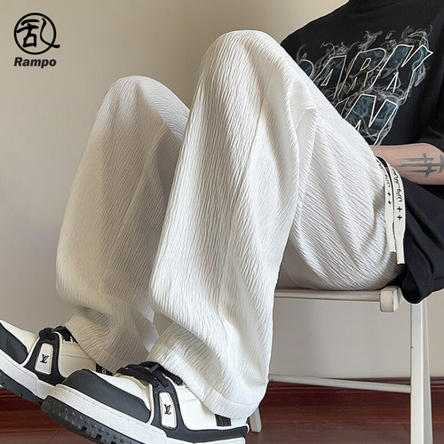 肌理感冰丝裤子薄款垂感休闲长裤