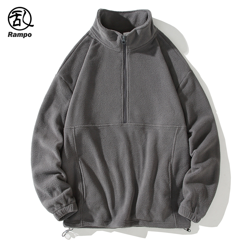 半拉链重磅卫衣男女上衣潮牌美式立领青年学生休闲摇粒绒男款外套