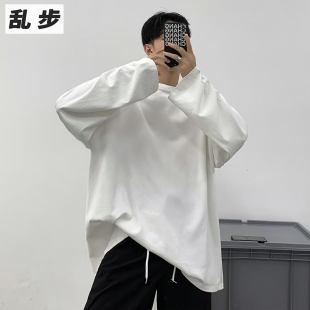 打底衫 白色长袖 潮牌内搭上衣服纯棉宽松大码 2026新款 潮 t恤男春季