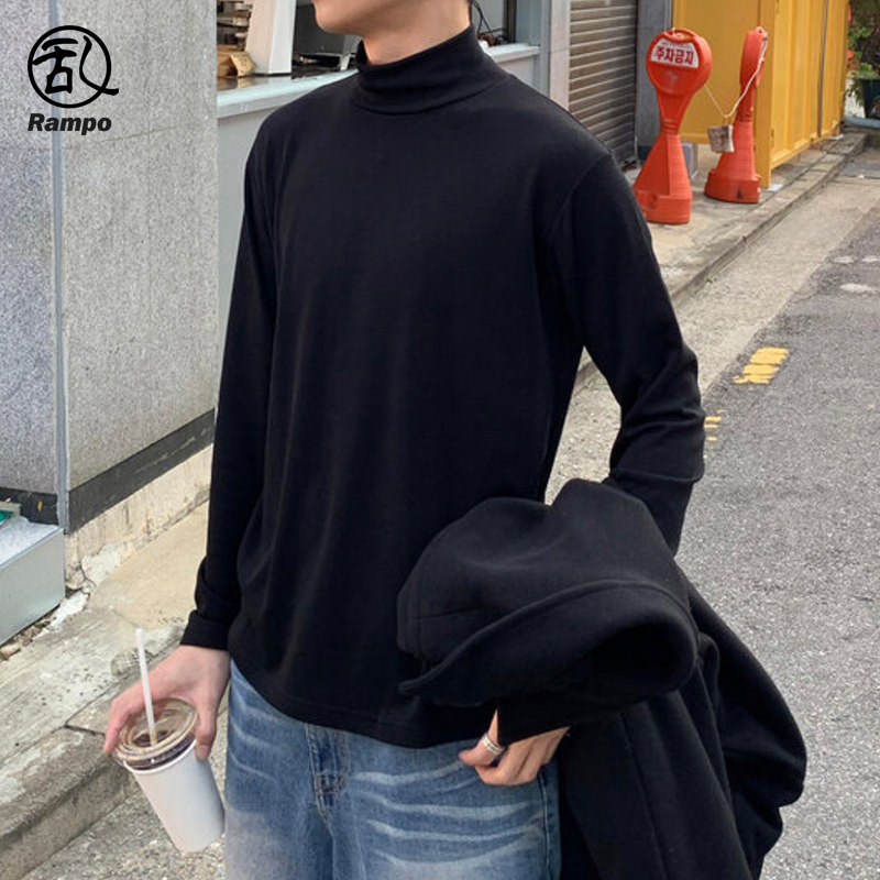 半高领速干打底针织上衣男款秋冬加厚保暖内搭高级感长袖t恤学生
