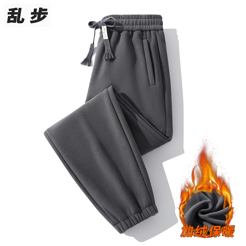 奥粒绒卫裤男加绒保暖裤束脚长裤