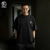 衣服美式 印花纯棉潮牌陈伟霆同款 男装 350g重磅冰感t恤男夏季 短袖