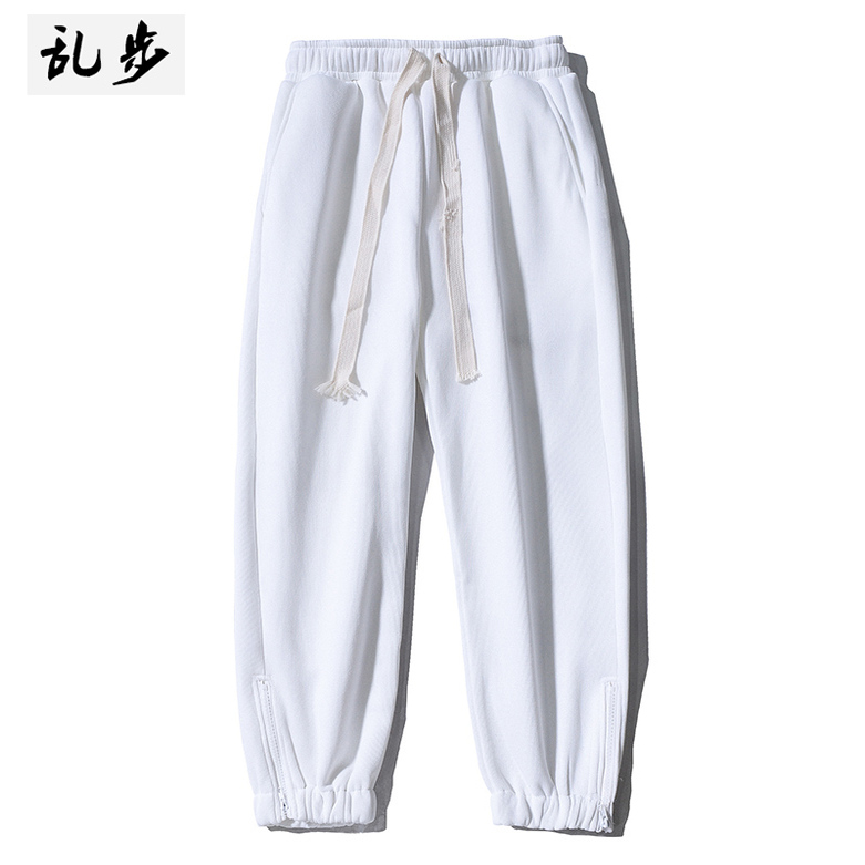 纯色加绒休闲裤男学生束脚裤