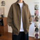 衬衫 男士 春季 港风ins潮流垂感长袖 新款 翻领宽松休闲百搭衬衣外套
