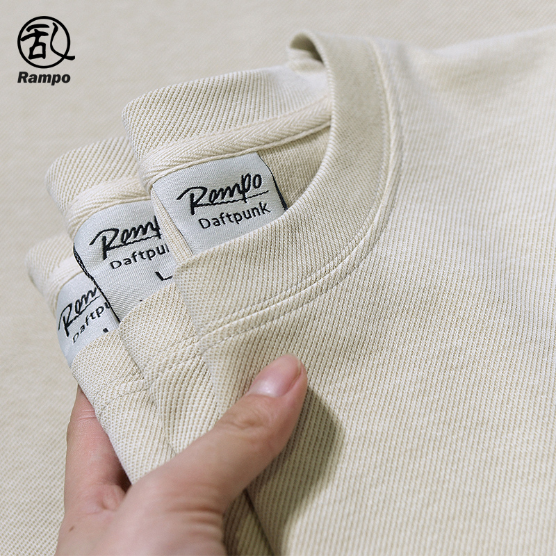 300g短袖t美式阿美咔叽落肩上衣