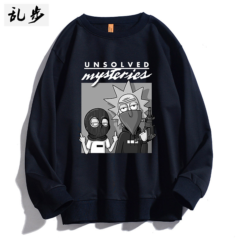 美式高街动漫印花长袖t恤潮卫衣