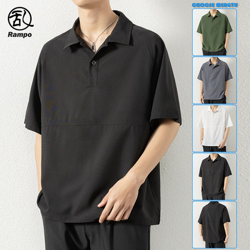 短袖衣服polo衫夏季痞帅oversize