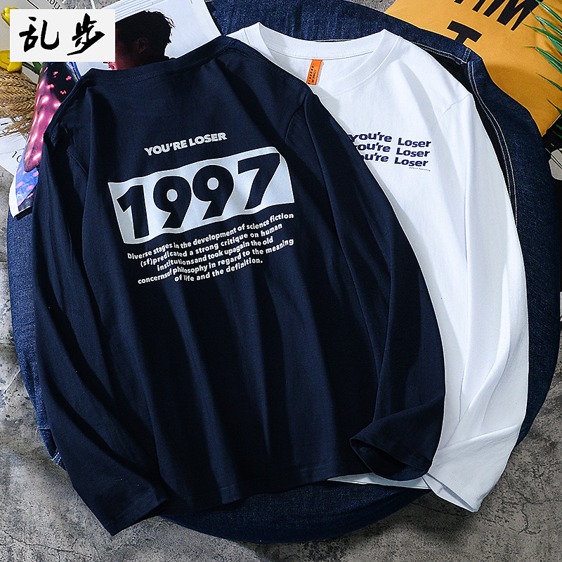 长袖T恤数字男春秋季ins百搭