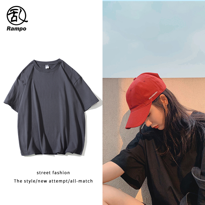 男士纯色全棉打底衫圆领短袖