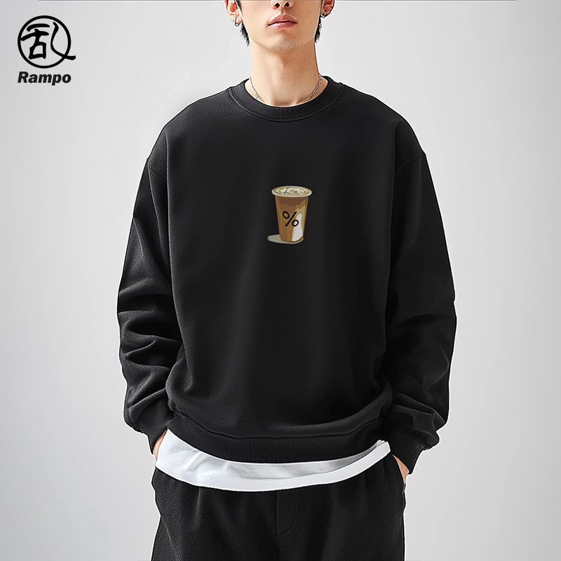 350G潮牌直喷印花圆领重磅卫衣男