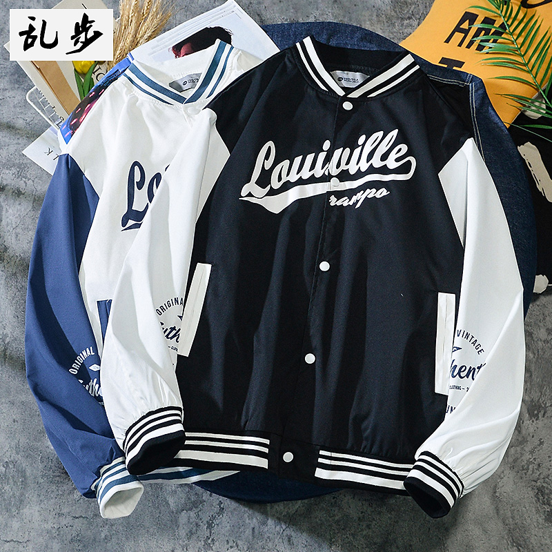 网红潮牌飞行员夹克拼色棒球服