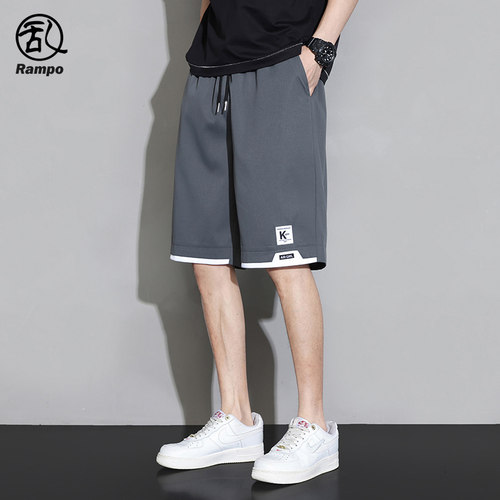 抽绳速干冰丝短裤男士冰感中裤子