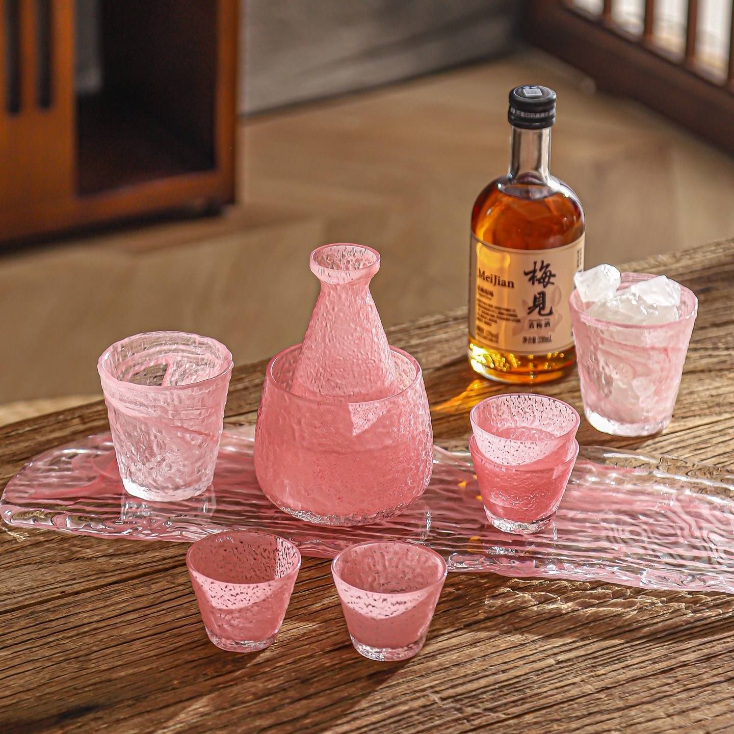 2025新款玻璃酒具套装白酒黄酒杯子家用一两烈酒杯温酒壶清酒壶