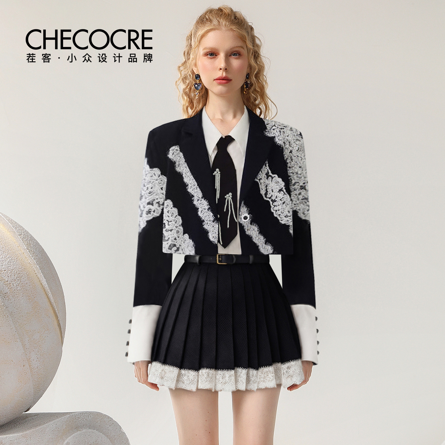 茬客小众设计甜酷少女风套装裙