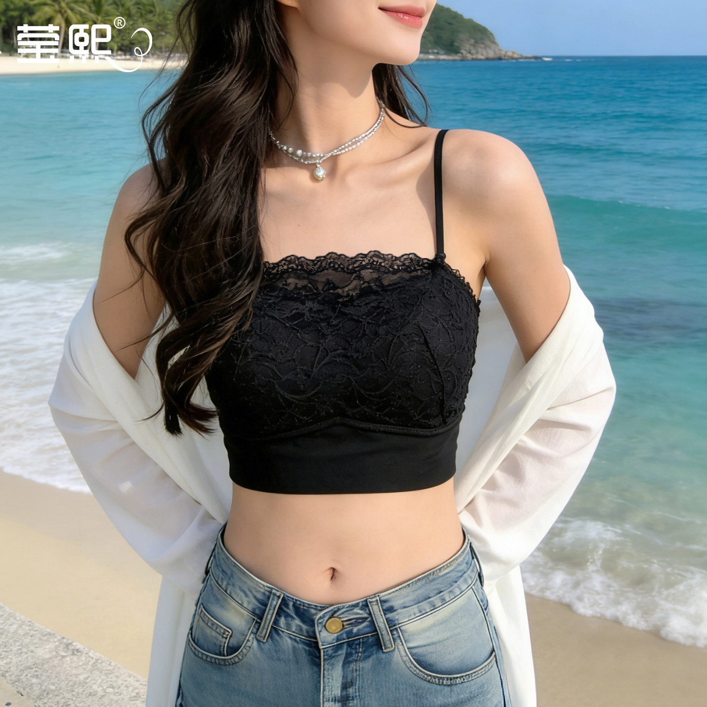 细肩带抹胸内衣女士薄款2026新款性感蕾丝裹胸春夏遮副乳文胸内搭