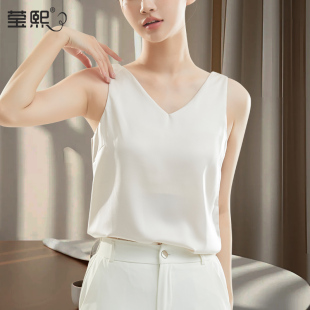 背心女内搭2026春夏新款 仿真丝打底缎面醋酸外穿吊带上衣 西服西装