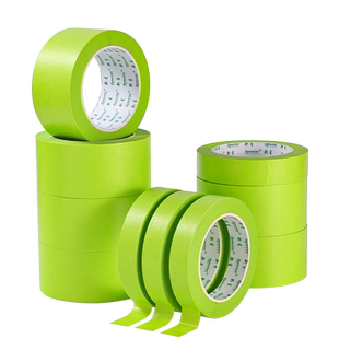 苹果绿色和纸美纹纸胶带汽车美容装修遮蔽高粘真石漆喷涂墙面无痕儿童手工美术生专用可撕书写耐高温彩色胶布