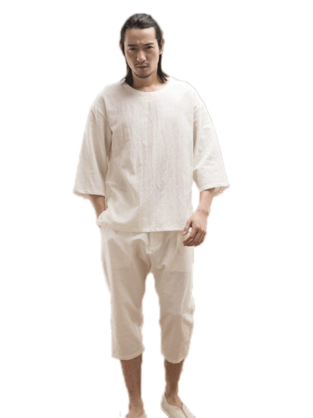 ONLY THREE MEDITATION TEA CLOTHES CHINESE STYLE MENS COTTON AND LINEN SUITS BUDDHIST TANG CLOTHES WEI JIN AND HANFU MENS ANCIENT STYLE FAIRY SPIRIT SPRING AND SUMMER