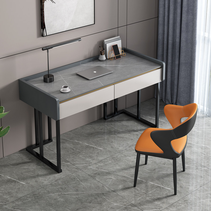 书桌现代简约轻奢岩板家用卧室
