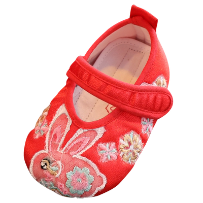 手工刺绣1-3岁室内鞋兔年婴儿鞋