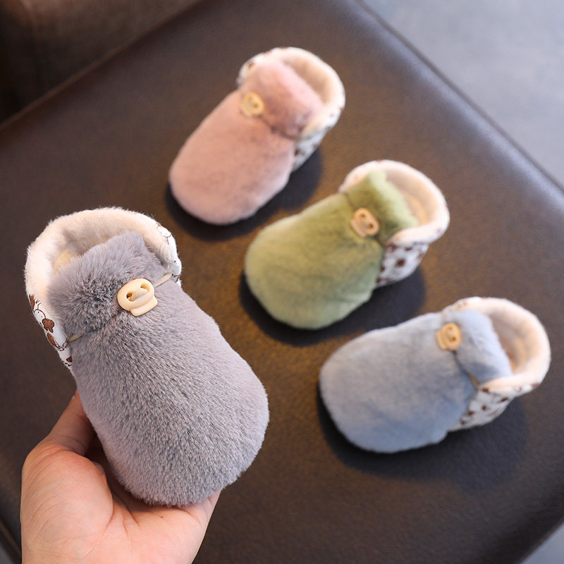 宝宝毛毛鞋6一12月婴儿鞋子冬季