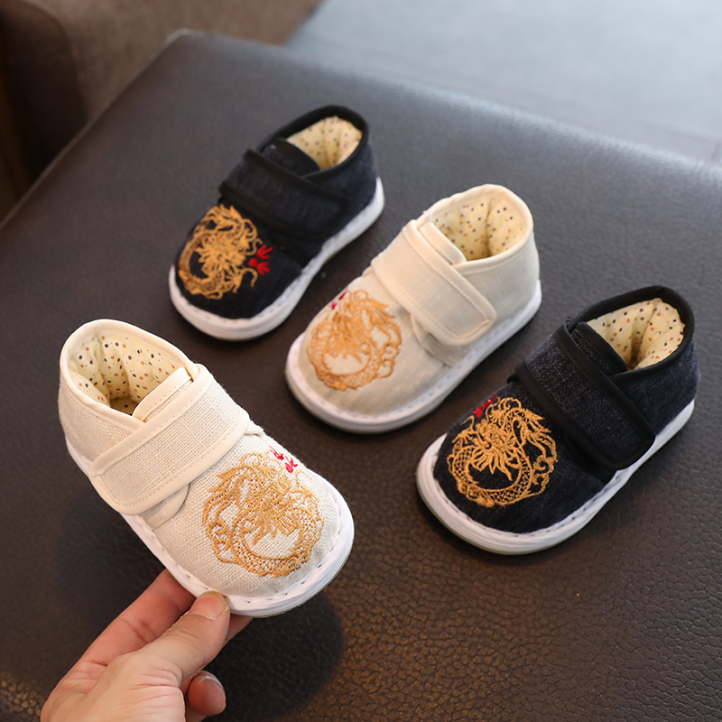 男童汉服鞋冬季宝宝手工棉鞋