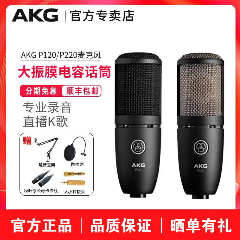 AKG/爱科技 P120/P220专业电容麦克风录音配音人声乐器大合唱话筒-封面