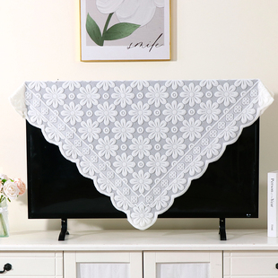电视机防尘罩套盖布2024年液晶新款 蕾丝简约 柜盖巾52寸55寸挂式
