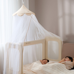 coolbaby婴儿拼接床家用卧室一体式纱帐婴儿全罩式高杆落地款蚊帐