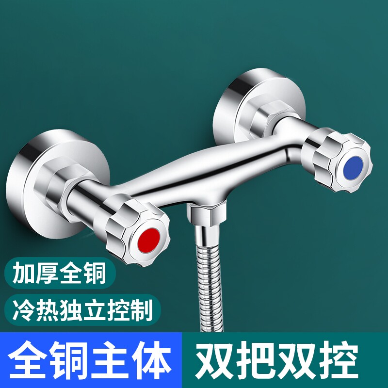 双开关淋浴龙头全铜室缸热水器冷