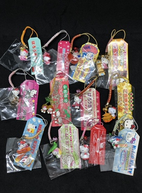 hello kitty地域限定挂件/手机链/摆件/荷叶遮雨kitty樱桃滑板酒