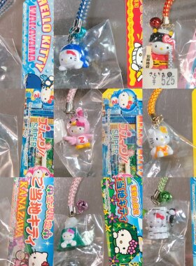 【吊牌】hello kitty地域限定挂件/手机链/摆件/海豚鲸鱼鸟野人
