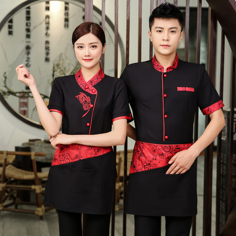 中式餐厅服务员工作服短袖