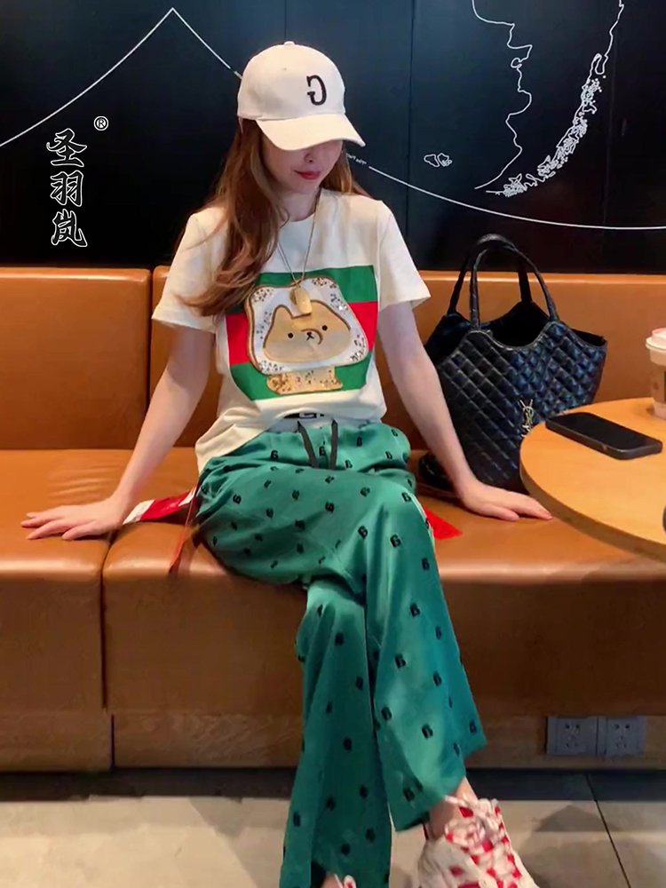 小个子穿搭一整套女气质减龄高级感时尚T恤阔腿裤夏季成套搭配潮