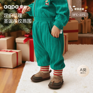 子婴幼儿裤 aqpa爱帕宝宝儿童秋冬裤 子外出长裤 圣诞之夜